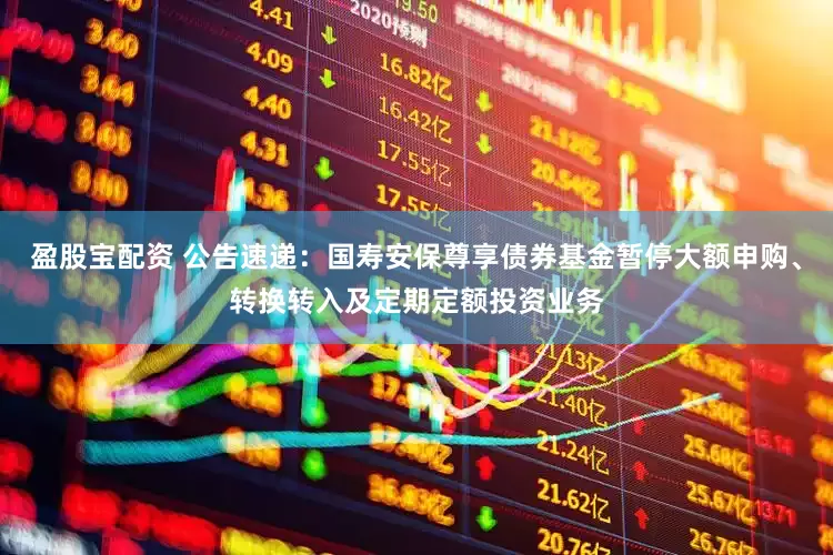 盈股宝配资 公告速递：国寿安保尊享债券基金暂停大额申购、转换转入及定期定额投资业务